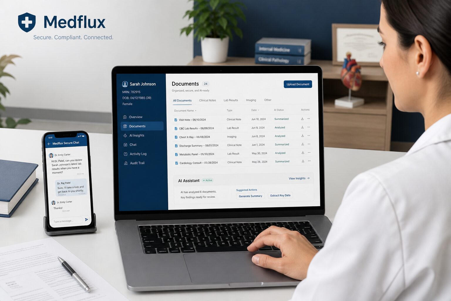 Medical documents organized in Medflux
